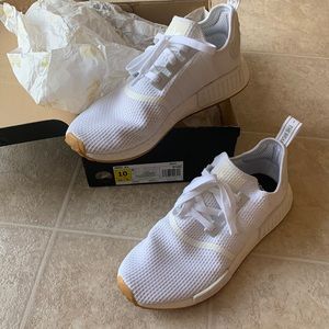 Adidas Men’s NMD’s white w/ gum sole, barely used